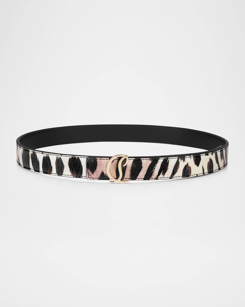 Loubi54 Reversible Gigi-Print Belt in Leather